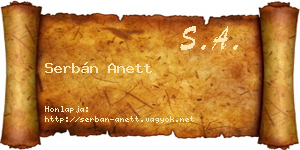 Serbán Anett névjegykártya