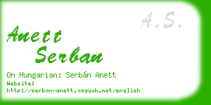 anett serban business card