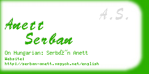 anett serban business card